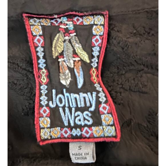 Johnny Was Embroidered Eyelet Midi Dress Size S Black Long Sleeve Ruffle NWOT - Picture 3 of 7